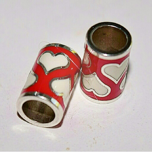 Brighton Jewelry - 2 New Brighton red and white charm beads